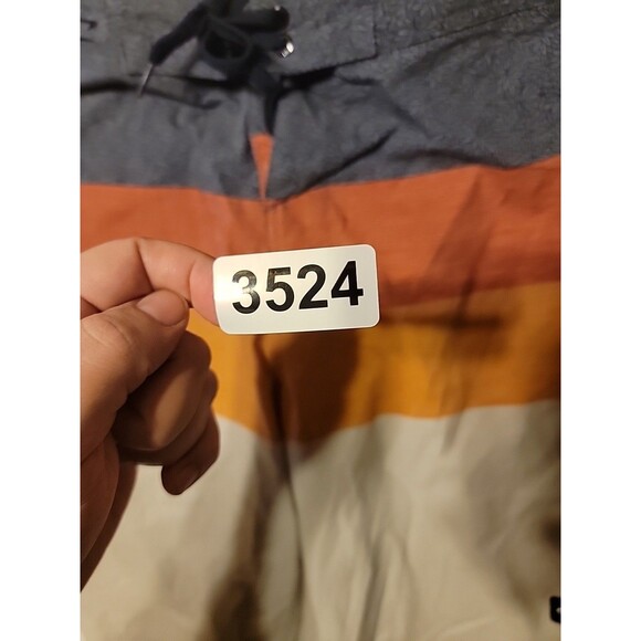 O'NEILL Board Shorts Mens 34 ColorBlock Gray Orange Red Cream Swim Trunks 10" - Picture 8 of 8